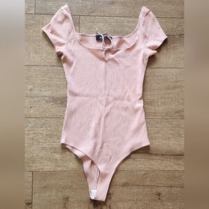 Reformation Blush Ribbed Bodysuit